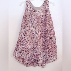 Roz & Ali Size 1X Sleeveless Round Neck Cross Body Layered Top and Pleated Back